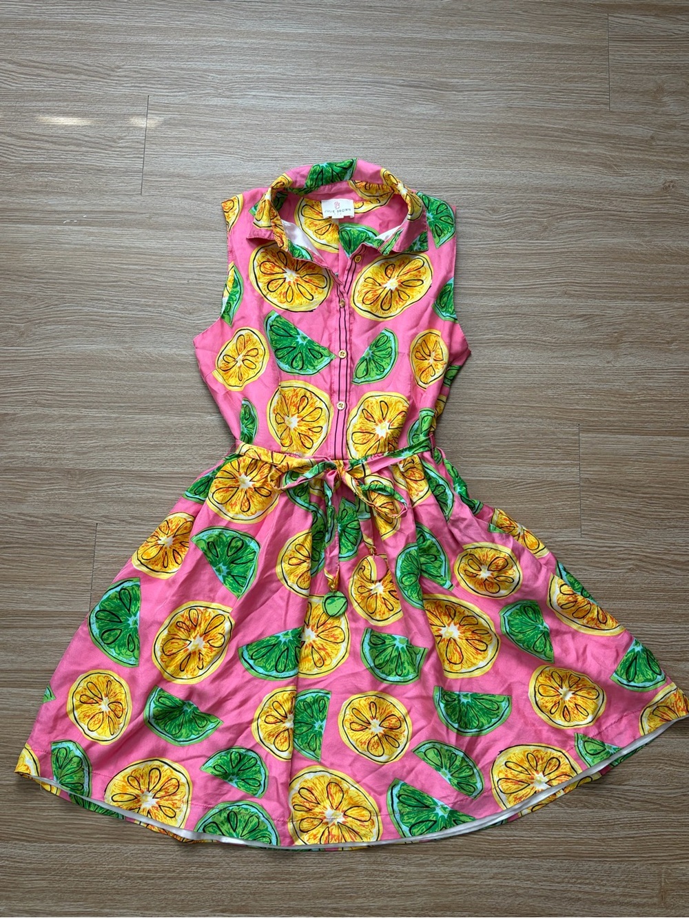 Julie Brown NYC Lemon Lime Print Silk Dress